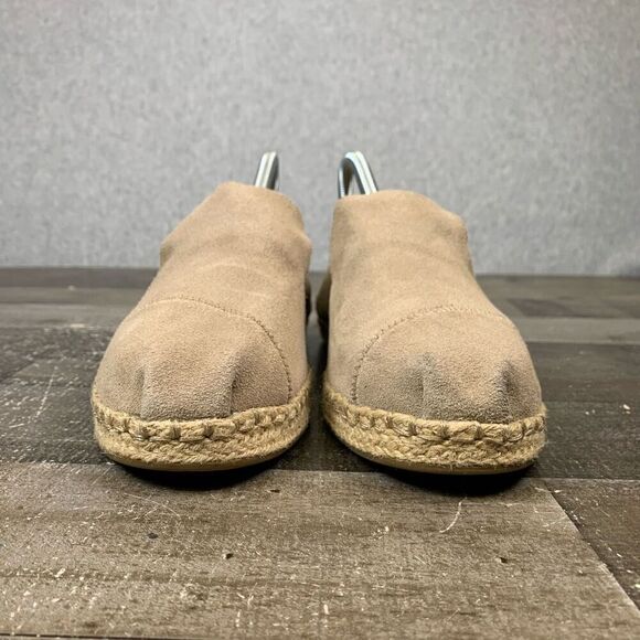 Toms Women’s Size 8 Deconstructed Alpargata Espadrille Shoes Tan Slip On Flats - Picture 2 of 11